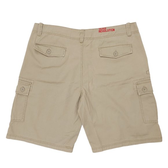 1688 Revolution Cargo Shorts Mens Size 40 Flat Front High Rise Pockets Khaki - Picture 2 of 8